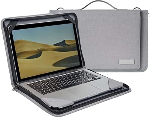 Caixa de mensageiro de laptop de couro cinza Broonel - Compatível com o fluxo HP 11 -AK0008na laptop de 11,6 polegadas