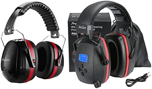 Proteção auditiva Procase pacote Earmaffs com fones de ouvido FM/AM Radio Bluetooth