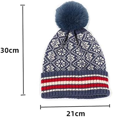 2022 Mulheres tricotadas de inverno moda nacional impressão chapé listrada helavball guaxinim helic boné de tampa de esqui