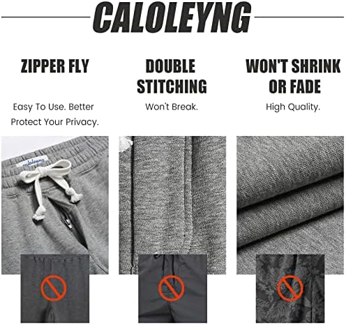 caloleyng masculino algodão de 5 polegadas curto lounge de lã de lã de zip bolsos de pijama correndo atléticos ginástica shorts