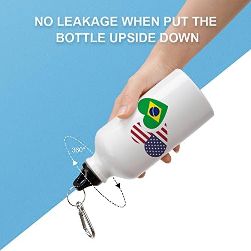 Brasil Bandeira dos EUA esportes de alumínio portátil garrafas de água portátil com montebiner e twist tampa