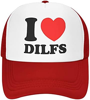 Eu amo DILFS UNISSISEX Mesh Baseball Cap Outdoor Running Sports Trucker Papai Beach Hat de praia