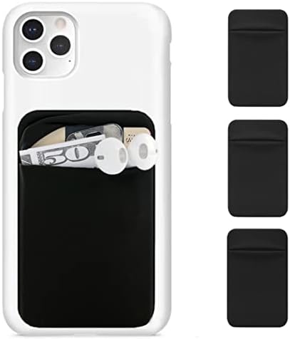 3pack lycra celular portador de cartão de bolso adesivo de bolso de crédito/identificação de cartão de identificação adesiva