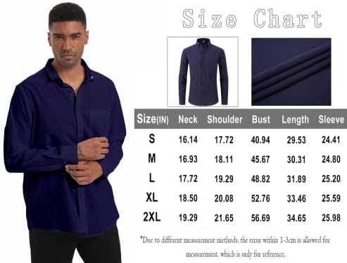 Camisas de praia de linho de algodão Yaogro: botão casual masculino de manga comprida camisa de vestido de forma solta