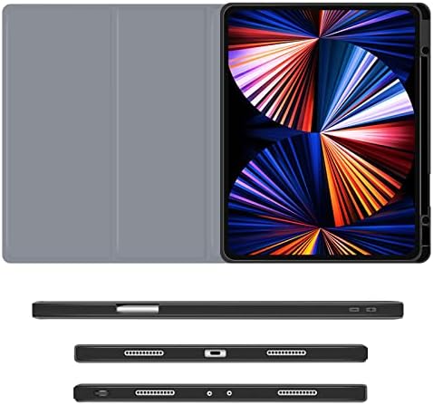 iPad Pro 12.9 Caso da 6ª geração 2022, iPad 12.9 Pro Case 5ª geração 2021 com porta -lápis, tampa minimalista minimalista