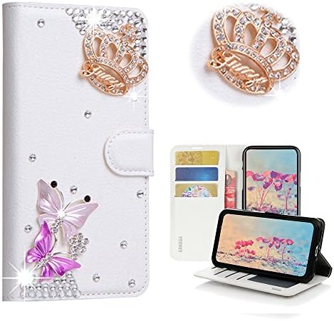 STENES IPHONE XS MAX CASO - ENLISHO - 3D BLING Handmade Bling Crystal Floral Tassel Pingente Pingente Magnético Cartão