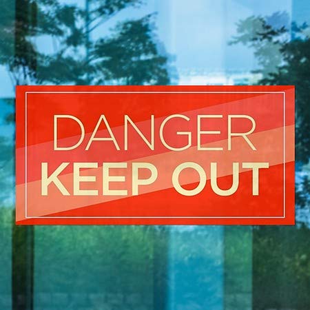 CGSignLab | Dangers Keep Out -Modern Diagonal Janela se apega | 24 x12