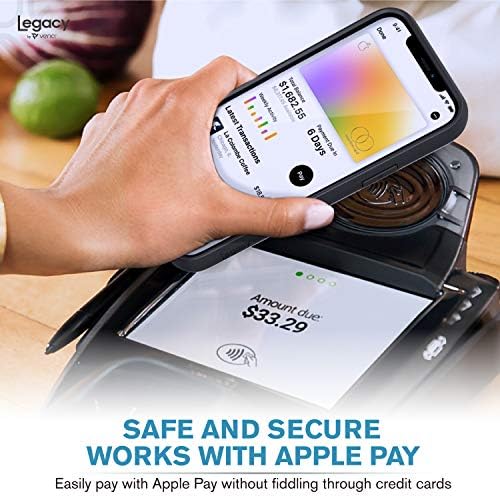 Vena Legacy Holder Case Compatível com Apple iPhone 12/12 Pro, capa de caça ao cartão de crédito de couro de perfil Slim com
