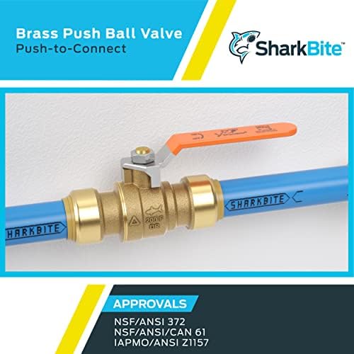Válvula de esfera de 1/2 de polegada de Sharkbite, empurre para conectar o encanamento de bronze, desligamento de água, tubo PEX,
