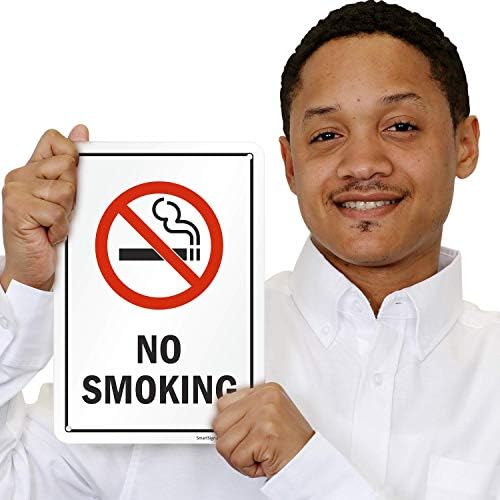 Signo SmartSign não fumar, 7 x 10 polegadas, 40 mil alumínio, laminados, orifícios pré-perfurados, feitos nos EUA