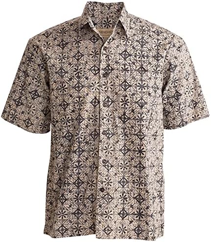 Johari West, camisa de botão de algodão de manga curta havaiana para homens