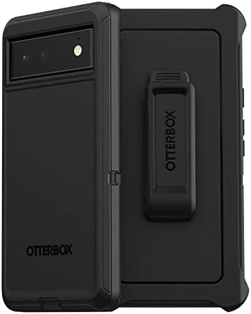 OtterBox Pixel 6 Defender Series Case - Black, Rugged e Durável, com Proteção da Porta, Inclui Holster Clip Kickstand