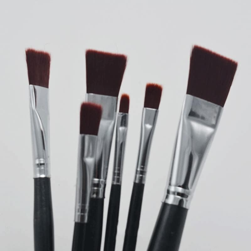 N/A 6pcs/conjunto pincel pintura de óleo Vinho de nylon vermelha de nylon pincel aquarela de suprimentos de arte acrílica Brush