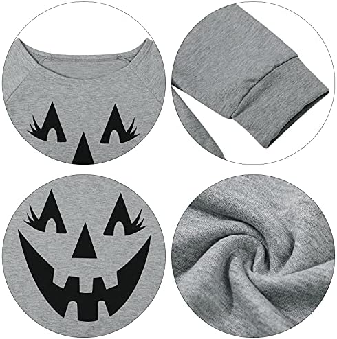 Melas de abóbora de abóbora Halloween Crewneck fora do mato de moletom de manga comprida de manga comprida