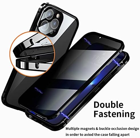 Bunibunica compatível com o estojo magnético do iPhone 13, anti-picada do protetor de tela de privacidade de dupla face de dupla lados