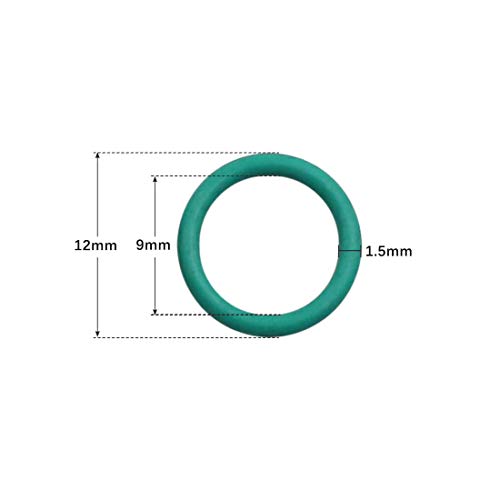 Mapão de fornecimento O-ring de borracha fluorina, 12mm od 9mm ID de 1,5 mm de largura de fkm vedação Junta para encanamento,