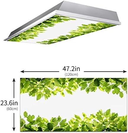 Lorougei Green Folhas, Branco Azul, Inserção de Tampa Luz Fluorescente, Filtros de Luz para Luzes de Teto Sala de