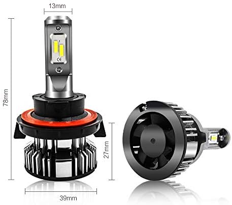 Iluminação alla h13 9008 lâmpadas de farol de LED, 10000lms 600% mais brilhante 6000k ~ 6500k xenônio branco, kits de conversão