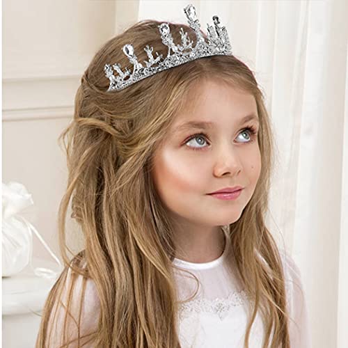 AoPrie M.S. Tiaras e coroas para mulheres folhas de prata Princesa tiara para meninas acessórios de cabelo cristal