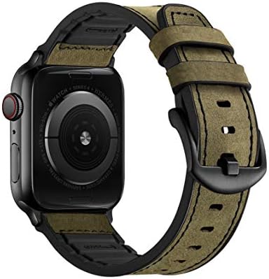 MIFA Compatível com Apple Watch Band 49mm 45mm 44mm 42mm, Bandas de Iwatch de Silicone de couro para homens Strap Strap Iwatch para Série Ultra 8 7 6 5 SE 4 3 2 1, Green