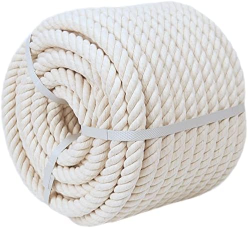 Corda de algodão natural de algodão, corda branca para artesanato, cabides de planta, rede, decoração de casa