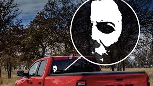 S-K Designs- adesivos de terror Michael Myers para carro, adesivos de filme de terror, decalque assustador para carros caminhão, van, laptop e janela-branca- 6x3 SK-103- Made nos EUA