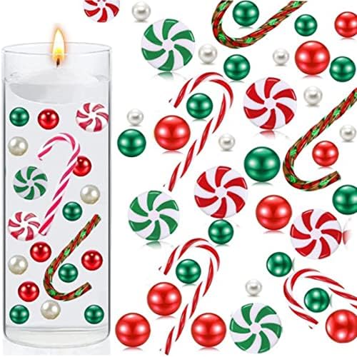 6054/7065 PCS Pérolas flutuantes de preenchimento de vasos de Natal para vasos, contas de preenchimento de vaso de Natal