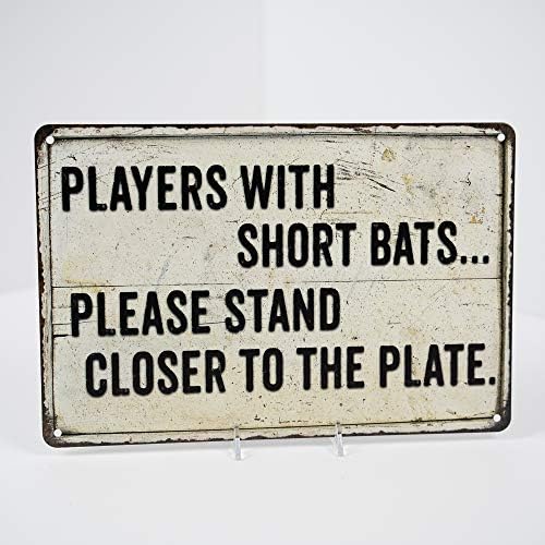 Jogadores com morcegos curtos Banheiro engraçado Signo do banheiro Sinais de banheiro Decoração de banheiro Decorações de