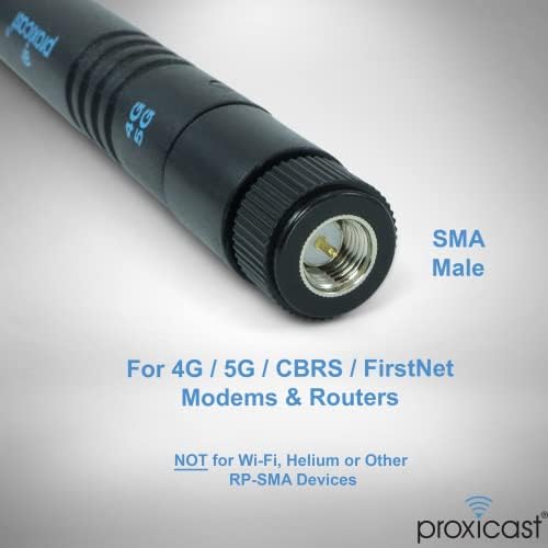 Proxicast 5-8 dBi High Gain 4G/5G Modem omnidirecional/Antena do roteador com base magnética SMA-2 pacote