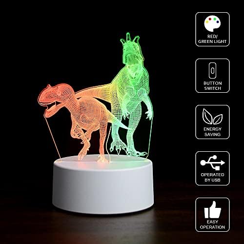 Titiskin 3D Ilusão LED Night Light, lâmpada de mesa USB de cor dupla, perfeita para presente de férias ou decoração de