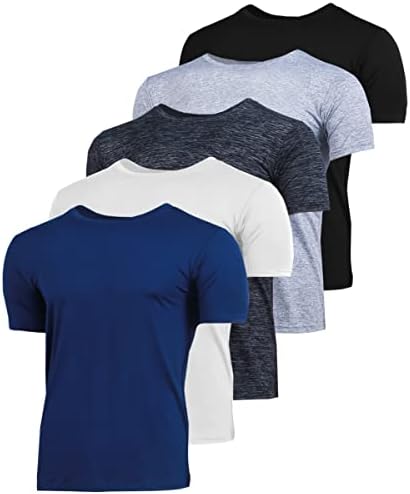 Brooklyn vertical masculino de 5-pacote de pacote rápido Dry Wicking ativo atlético Performance T-shirt