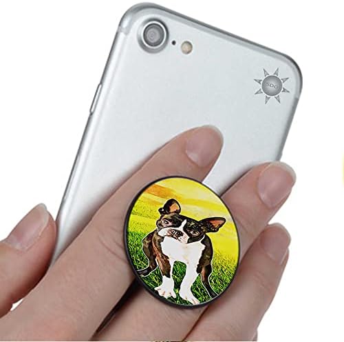 Boston Terrier Puppy Phone Grip Cellphone Stand se encaixa no iPhone Samsung Galaxy e mais