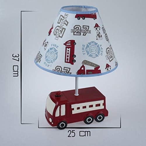 Zhyh Red Fire Truck Table Lumbo de mesa do quarto de crianças Lâmpada de cabeceira menino desenho animado criativo Carto de