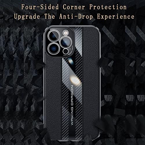 Capa de telefone Lonuo Caso de couro + estojo de fibra de carbono projetado compatível com Vivo S12 Pro com proteção contra
