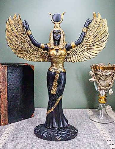 Ebros Gift egípcia deusa Isis ra com asas abertas estátua 12 Dividade alta da maternidade Sabedoria mágica e natureza de escultura