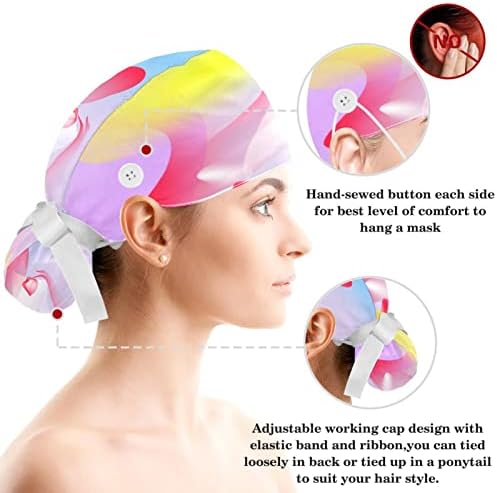 Limpe as tampas de mulheres com botões chapéus de banda de moletom com tampas de lavagem de banda de cabelo para mulheres, padrão