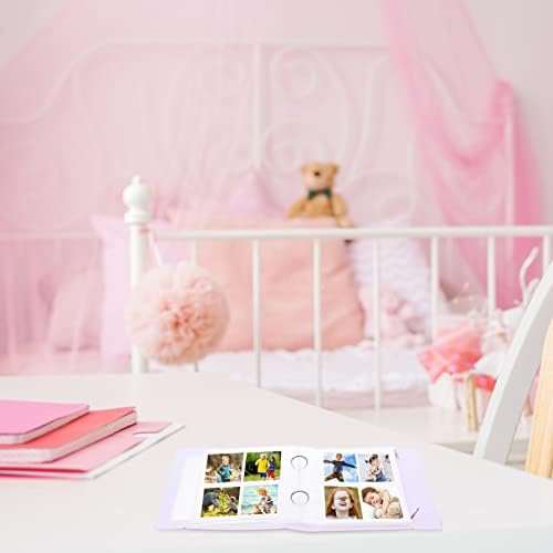 Operitacx Small Photo Álbum 2- Rings Binder Foto Album com Logo Leaf Recilable Inserido Mangas Clear Sleeves Picture Album Collector