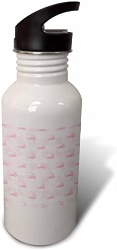 3drose fofo rosa cogumelos em padrão xadrez - garrafas de água