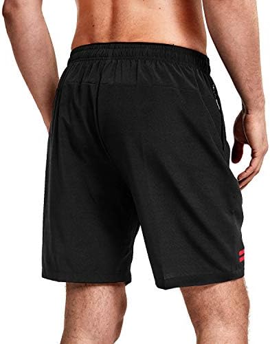 Zhi fez exercícios para masculinos com shorts com zíper, shorts atléticos de ginástica solta com bolsos laterais Red US 2xl
