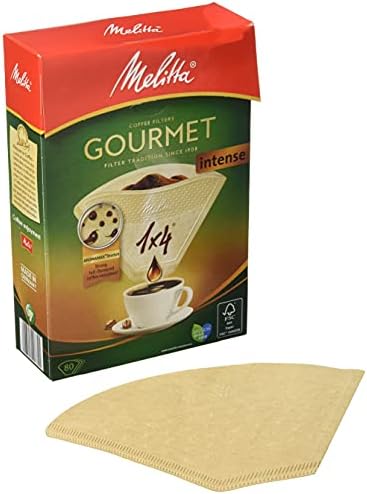 Filtros de café Melitta Gourmet Tamanho 1x4, 80 filtros de café, para cafeteiras de filtro, marrom