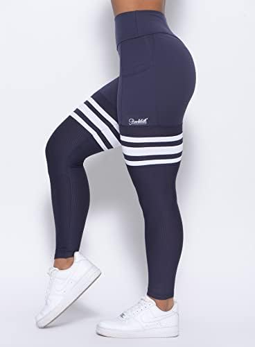 Bombshell Sportswear Realize perneiras altas da coxa para mulheres com bolsos, treino com leggings de ioga