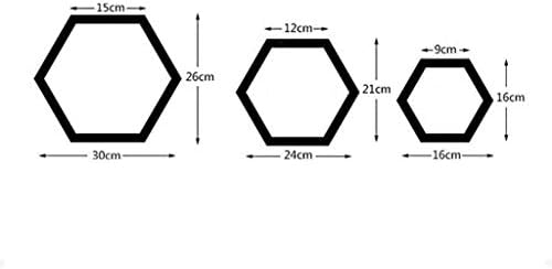 Prateleira de parede de Uxzdx CuJux - prateleiras flutuantes hexagonais montadas na parede rústica, prateleiras médias