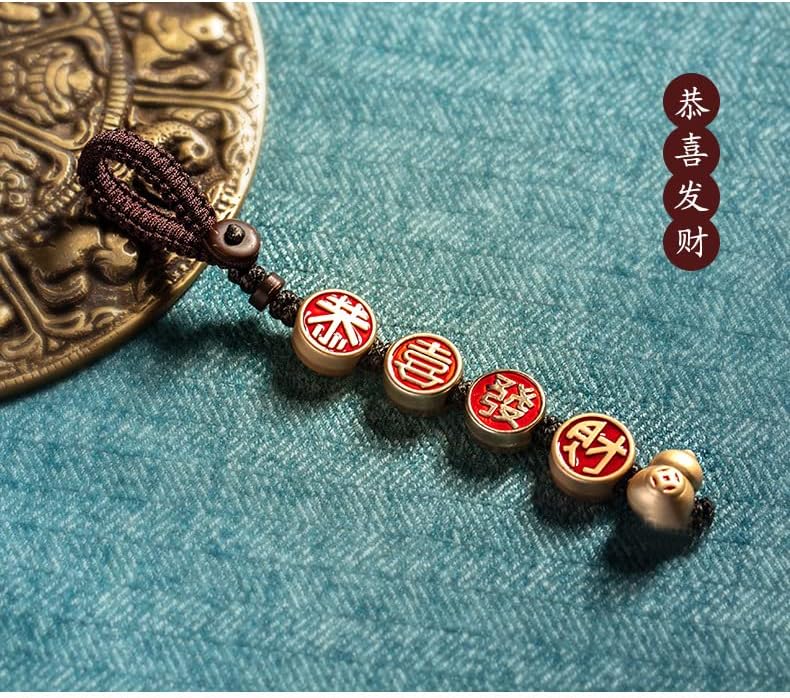 Zhangruixuan-shop 景泰 蓝车 钥匙扣 挂件 男女 手工 编织 挂 绳链吊 坠 个性 创意 平安 挂饰 挂饰