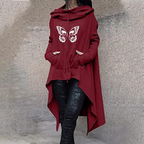 Mulheres Y2K Tops de grande tamanho Hide Belly High Drapeing Hoodies Cocoqueiro Pullover com capuz steampunk Sorto