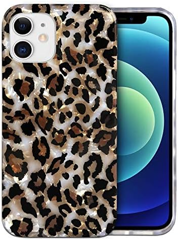 J. West Caso Compatível com iPhone 11 6,1 polegadas e luxo Sparkle translúcido translúcido leopardo chita