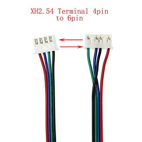 Rlecs 6pcs 1m 39,4 polegadas cabos de motor de passo hx2.54 4 pinos a 6 pinos 3D Peças da impressora