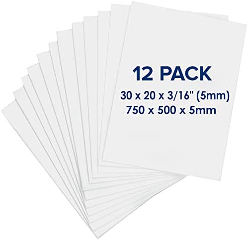 Placa de espuma 20 x 30 x 3/16 - 12 pacote - placa de pôster branca, livre de fãs de placa de placa de sinalização