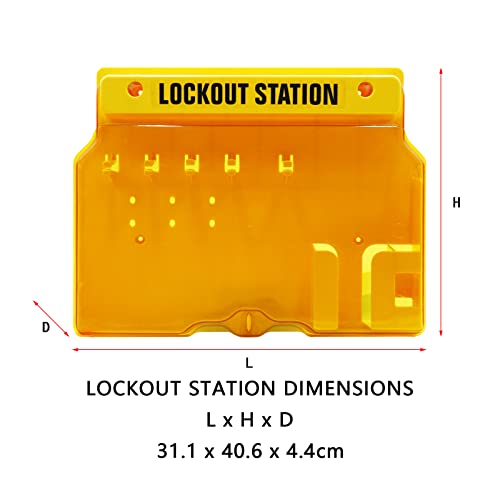 Estação de etiqueta de bloqueio de boviky com 5 cadeados de segurança, 2 hass, 25 tags de bloqueio, 25 laços de nylon, estação de