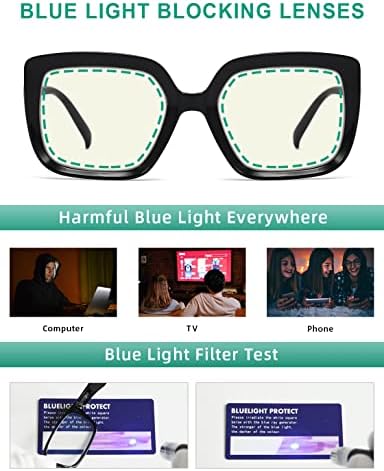 Eyekepper economiza 10% em 4 leitores de computadores elegantes de embalagem e óculos de filtro de luz azul quadrado