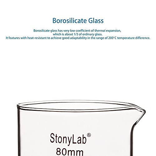 Prato de cristalização de stonylab com bico e borda pesada, pratos cristalizantes reutilizáveis ​​de vidro borossilicato